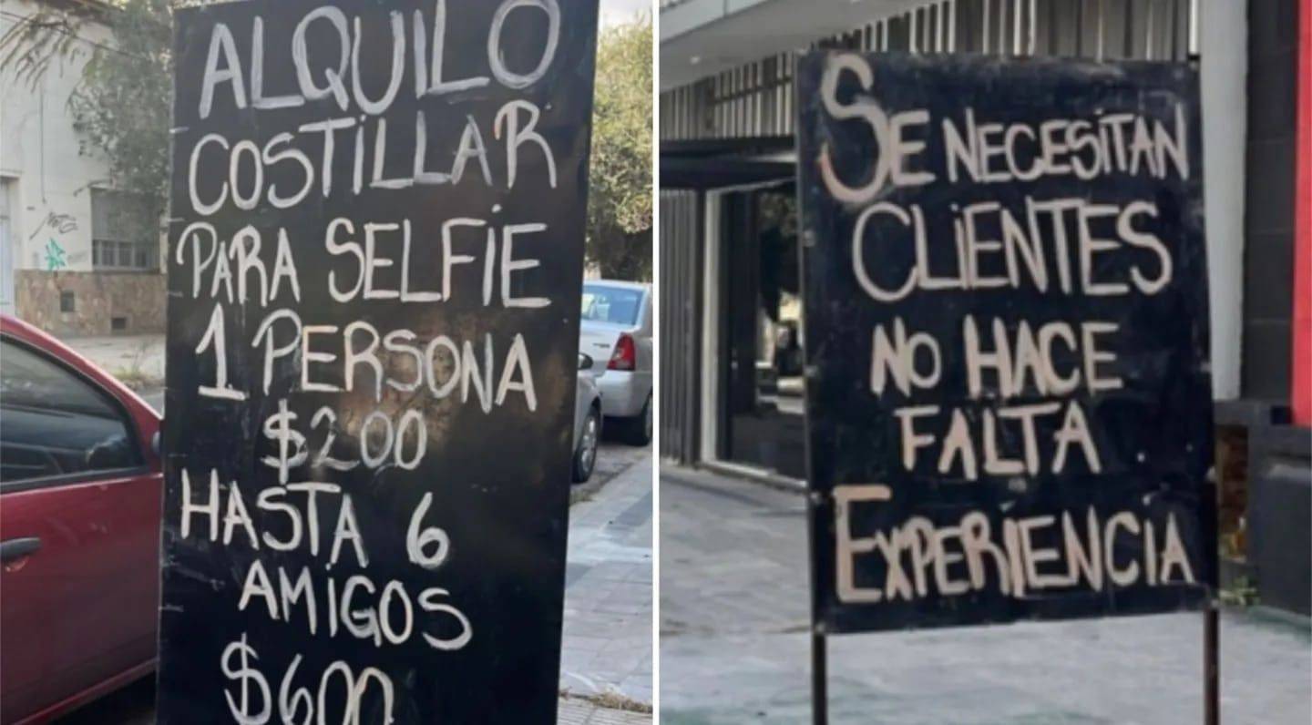  El cartel de una carnicería que se hizo  viral: “Alquilo costillar para selfie”